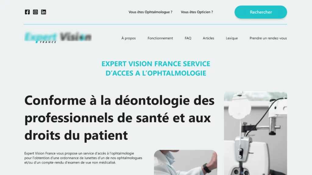 Plateforme de Services en Ophtalmologie & Accès aux Soins