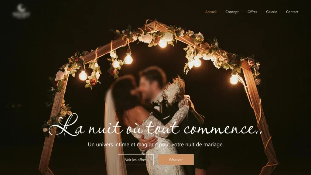 Site Expérientiel pour Services de Nuit de Mariage & Moments Romantiques