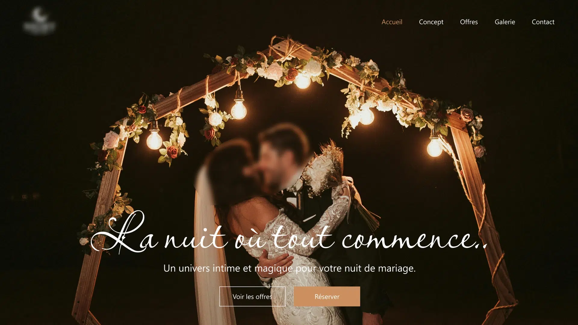 Site Expérientiel pour Services de Nuit de Mariage & Moments Romantiques